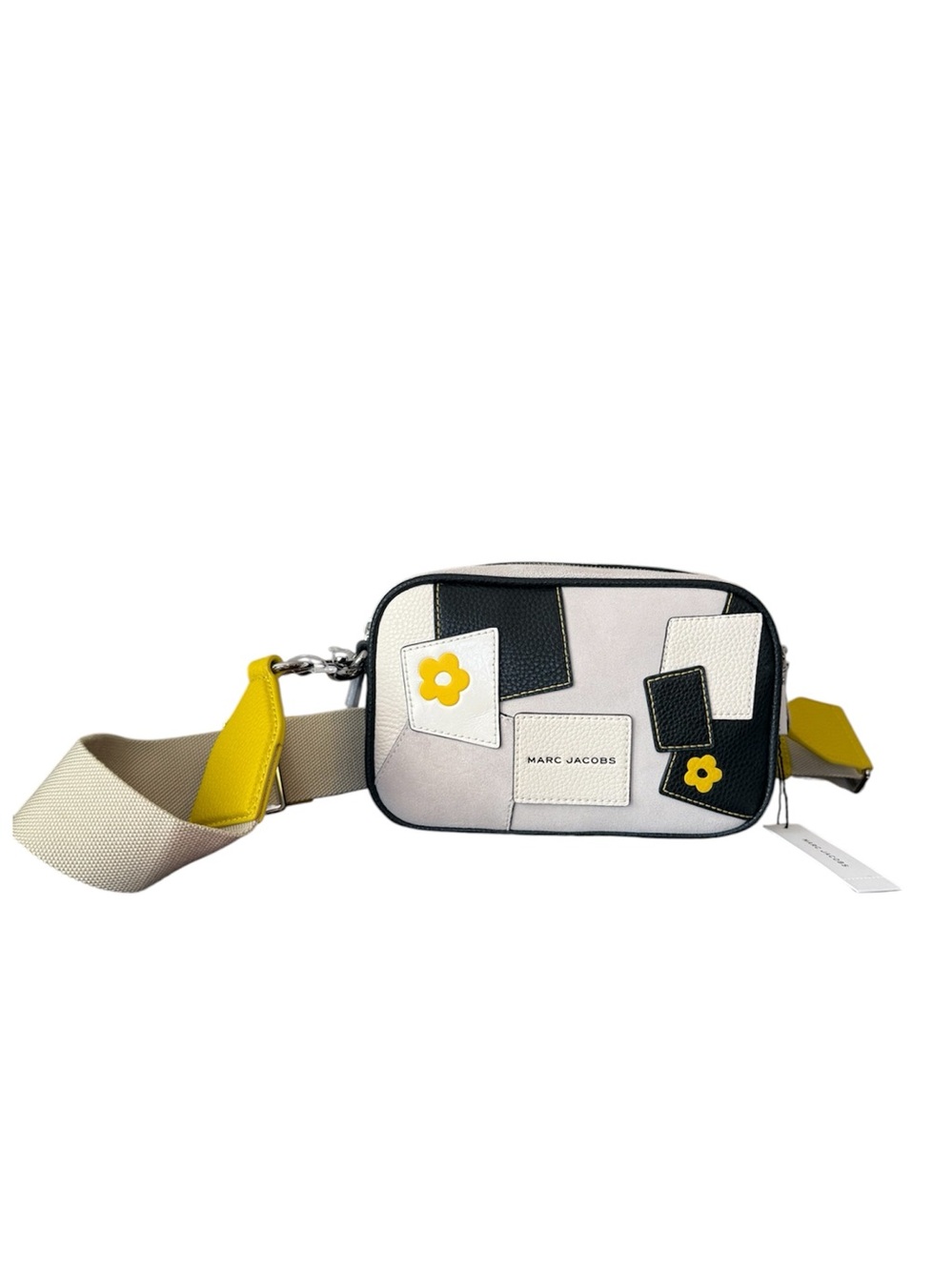 Marc Jacobs Cream, Black & Yellow Patchwork Camera Crossbody, new, NWT